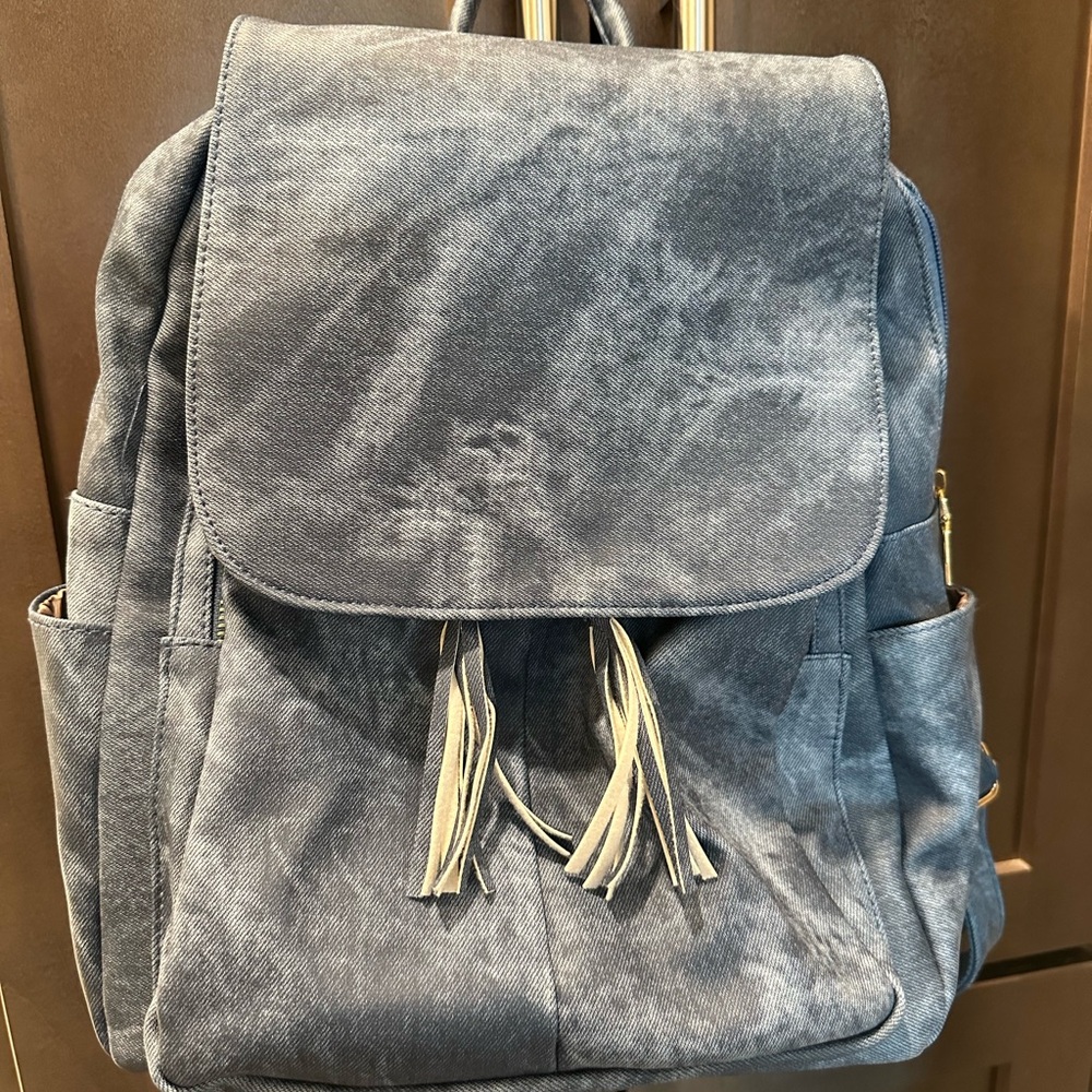 Denim Blue Convertible Backpack Purse